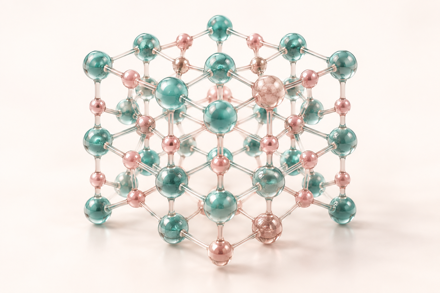 Concept illustration of a molecular crystal lattice